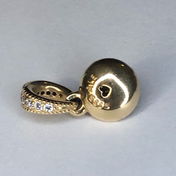 Pandora Solid 14k Gold Dazzling Droplet Charm G585 Ale - Picture 8 of 8